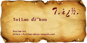 Tollas Ákos névjegykártya
